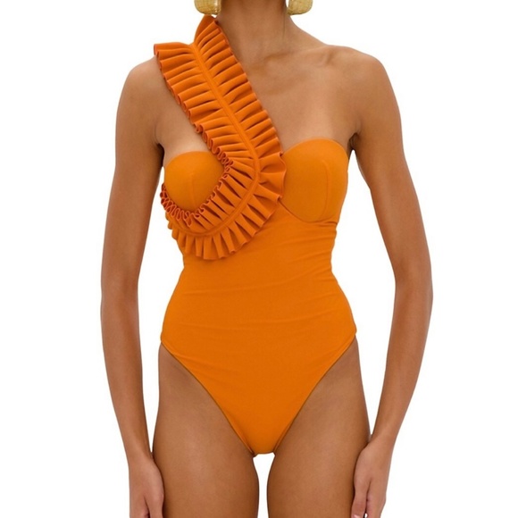 NWT Andrea Iyamah Nisi Ruffle One piece Swimsuit - Picture 6 of 10